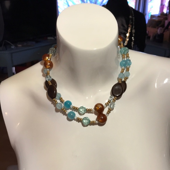 Glass Beaded Boho necklace, approx 36” - Picture 2 of 3